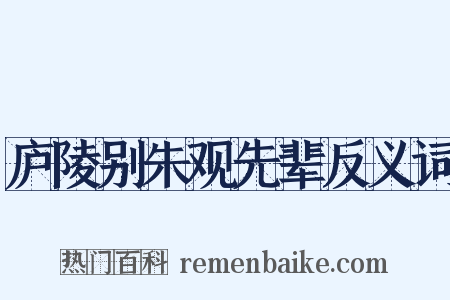 庐陵别朱观先辈反义词是什么意思的图片